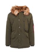 ALPHA INDUSTRIES Vinterparka 'Polar'  chamois / oliven / knaldrød / hv...