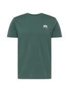 ALPHA INDUSTRIES Bluser & t-shirts  mørkegrøn / hvid
