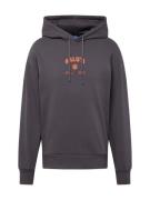 JACK & JONES Sweatshirt 'SALUTI'  basalgrå / mørkeorange / hvid