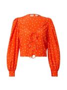 LEVI'S ® Bluse 'Fawn Tie Blouse'  mandarin / orangerød / sort / hvid