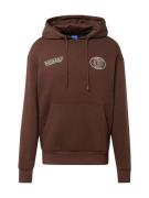 JACK & JONES Sweatshirt 'BRADLEY'  mørkebrun / hvid