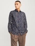 JACK & JONES Skjorte 'Nordic'  marin / opal / abrikos / hvid