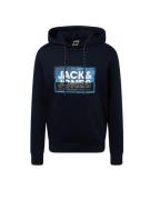 JACK & JONES Sweatshirt 'LOGAN'  beige / blå / natblå / hvid