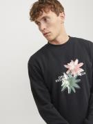 JACK & JONES Sweatshirt 'TAMPA'  grå / lyserød / sort / hvid