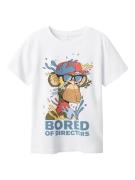 NAME IT Shirts 'Bored Ape'  blandingsfarvet / hvid