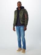 ALPHA INDUSTRIES Overgangsjakke 'MA-1 D-Tec'  oliven / rød / sort / hv...