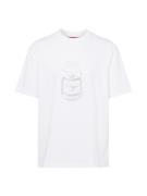HUGO Bluser & t-shirts 'Deondrin'  sølv / hvid