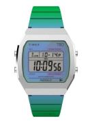 TIMEX Digitalur 'Timex Lab T80'  røgblå / græsgrøn / sølv