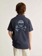 Scalpers Shirts 'Utah Skull'  beige / navy / røgblå