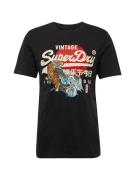Superdry Bluser & t-shirts 'TOKYO'  cyanblå / rød / sort / hvid