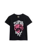 Superdry Shirts 'Lo-fi Rock'  pink / sort / hvid