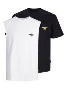 JACK & JONES Bluser & t-shirts 'BORA'  lysegul / sort / hvid