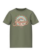 NAME IT Shirts 'VICTOR'  oliven / mint / orange / hvid