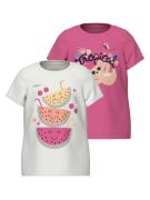 NAME IT Bluser & t-shirts 'Veen'  blå / fersken / pink / hvid
