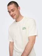 Only & Sons Bluser & t-shirts 'MACE'  mørkegrøn / naturhvid