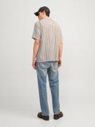 JACK & JONES Skjorte 'Jornoto'  pastelorange / sort / offwhite