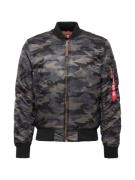 ALPHA INDUSTRIES Funktionsjakke 'MA-1 VF 59'  lysegrå / mørkegrå / rød...