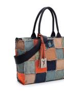 Suri Frey Shopper 'Ashley'  nude / natblå / blue denim / mørkeorange