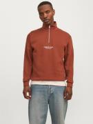 JACK & JONES Sweatshirt 'JORVestebro'  rustbrun / hvid