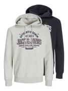 JACK & JONES Sweatshirt  navy / carminrød / hvid / hvid-meleret