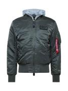 ALPHA INDUSTRIES Overgangsjakke 'MA-1 D-Tec'  basalgrå / rød / hvid