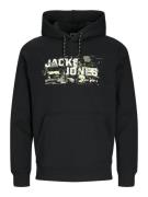 JACK & JONES Sweatshirt  oliven / orange / sort / hvid