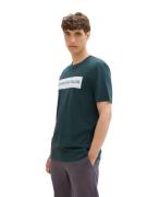 TOM TAILOR DENIM Bluser & t-shirts  gran / hvid