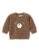 NAME IT Sweatshirt 'NBNNalwin'  umbra / sort / hvid