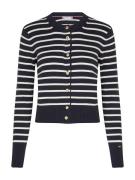 TOMMY HILFIGER Cardigan  natblå / hvid