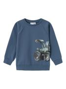 NAME IT Sweatshirt 'Niklo'  blå / dueblå / sort