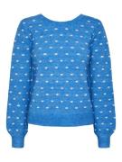 PIECES Pullover 'JESSICA'  blå-meleret / hvid