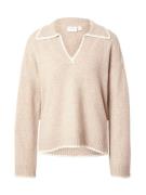 VILA Pullover 'VIYAZMIN'  beige / hvid