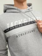 JACK & JONES Sweatshirt 'IRON'  grå-meleret / sort / hvid