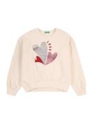 UNITED COLORS OF BENETTON Sweatshirt  creme / sølvgrå / pink / rød