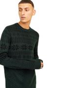 JACK & JONES Pullover 'JJXmas Gabriel'  gran / sort