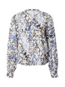 Soft Rebels Bluse 'Mela'  azur / brun / sort / hvid