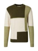 BLEND Pullover  beige / khaki / mørkegrøn