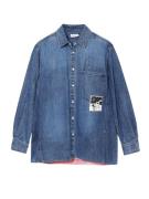 Desigual Bluse  blue denim / gul / grøn / pink / sort / hvid