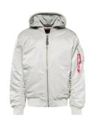 ALPHA INDUSTRIES Overgangsjakke 'MA-1 ZH'  lysegrå / rød