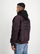 ALPHA INDUSTRIES Overgangsjakke 'MA-1 ZH'  mørkelilla / rød / hvid