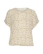 Kaffe Bluse  lysebeige / mørkebeige