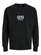 JACK & JONES Sweatshirt 'JORPORTLAND'  pastelblå / sort / hvid