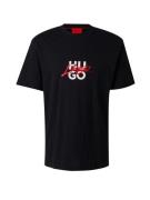 HUGO Bluser & t-shirts 'Dlongny'  rød / sort / hvid