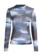 KARL LAGERFELD JEANS Overdel ' MESH-TOP MIT GLITCH-PRINT '  blå / sort...