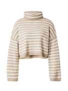 ONLY Pullover 'ONLTALIO'  mørkebeige / hvid