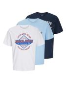 JACK & JONES Bluser & t-shirts  navy / lyseblå / mørkerød / hvid