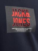 JACK & JONES Sweatshirt 'JJHUDSON'  natblå / brandrød / sort / hvid