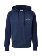 JACK & JONES Sweatjakke 'JJRICKY'  navy / blå-meleret / hvid