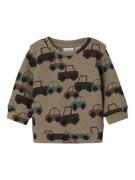 NAME IT Sweatshirt 'NBMSacar'  mørkebeige / brun / grøn