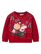 NAME IT Sweatshirt 'NMFOLGA PEPPAPIG'  mørkegrøn / lyseorange / lyserø...